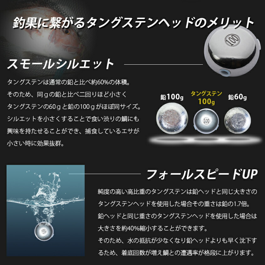 楽天市場】タイラバ タングステンヘッド 60g 80g 100g 【3点セット