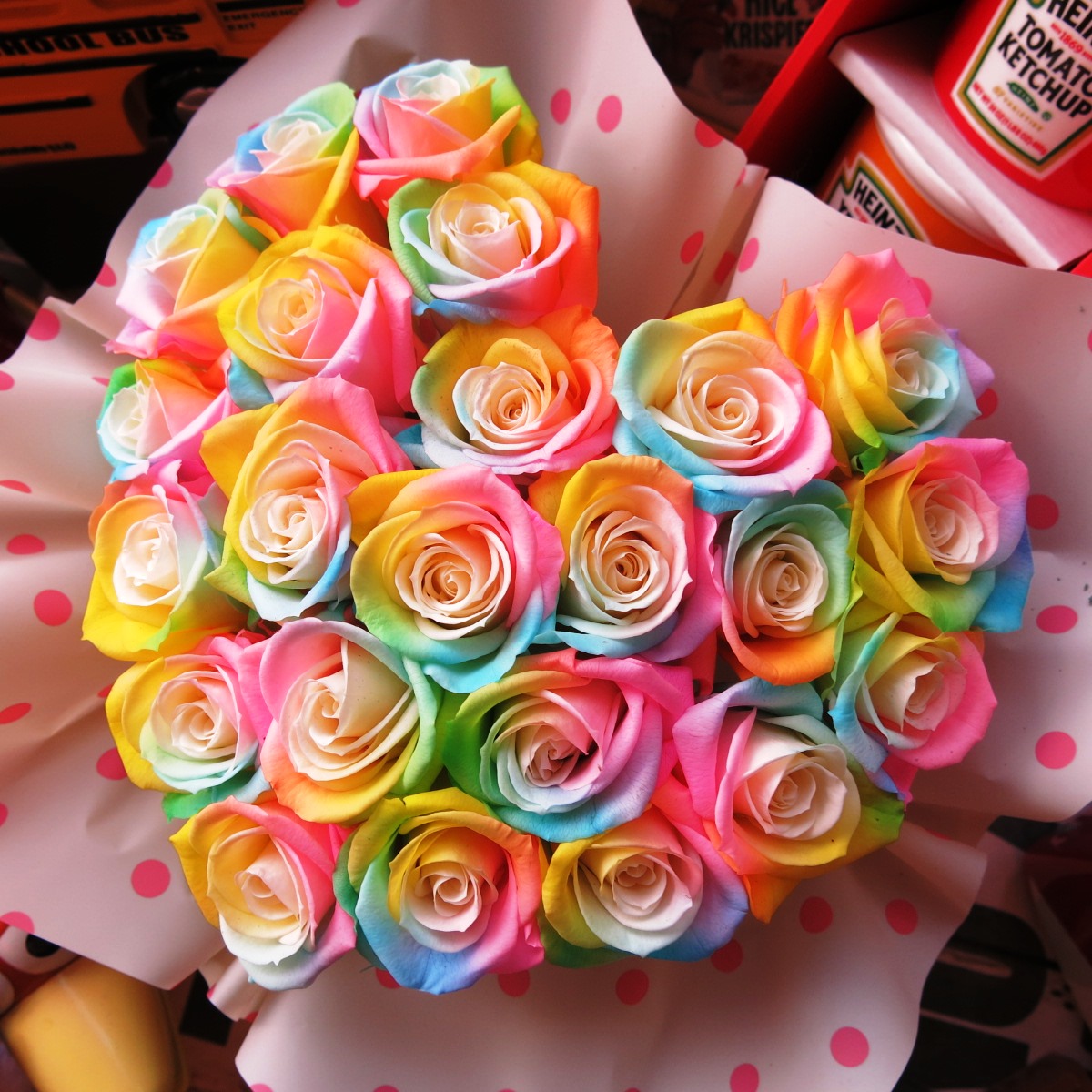 楽天市場】レインボーローズ プリザーブドフラワー カラフル