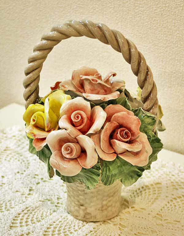 楽天市場】イタリア製 輸入雑貨 置物 陶花 ローズ リビングスタジオ 直