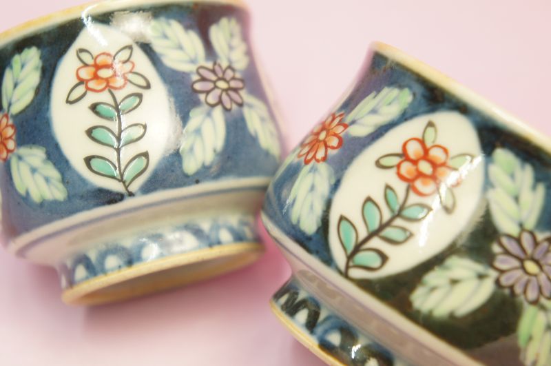 楽天市場】六代 佐藤走波 染錦草花文 湯呑5客揃 : 食器のみつはた