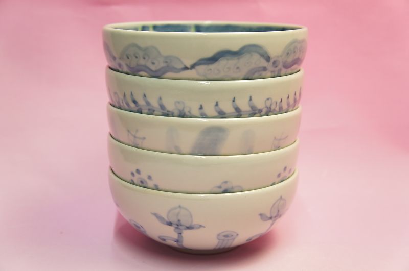 楽天市場】五代 佐藤走波 染錦絵変わり 組鉢揃 : 食器のみつはた