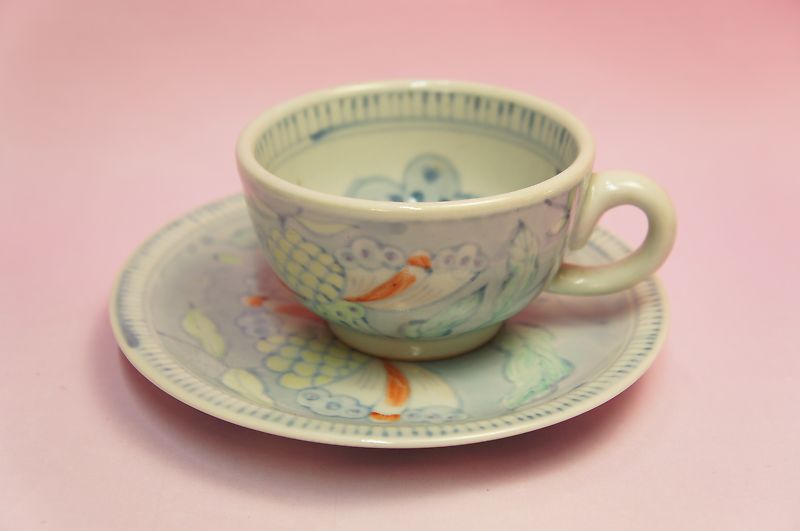 楽天市場】五代 佐藤走波 染錦絵変わり コーヒー碗皿揃 : 食器のみつはた