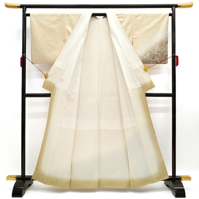 楽天市場】【中古】 縦節紬 訪問着 着物 リサイクル 正絹 袷 たたき染