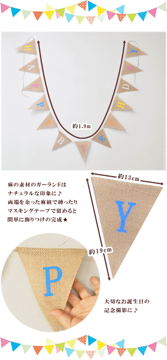 楽天市場】【スペシャルセール】 麻のガーランド HAPPY BIRTHDAY ゆう