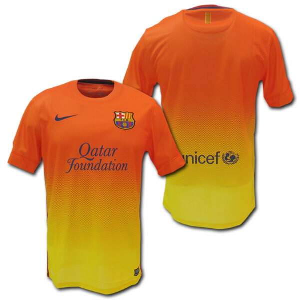 楽天市場】FCバルセロナ 12/13 アウェイ (オレンジx黄) ナイキ製
