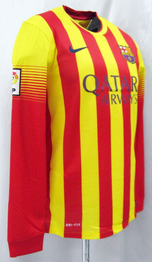 楽天市場】FCバルセロナ 13/14 14/15 アウェイ (黄/赤) 長袖 #8 A