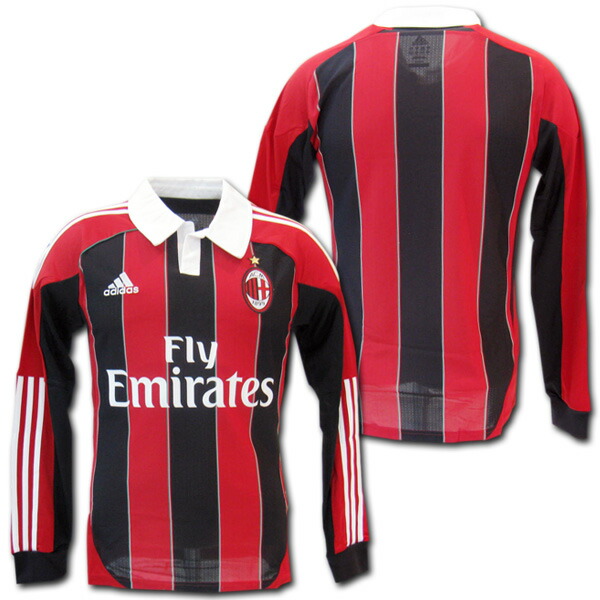 襟付き＆ロングスリーブ仕様】ACミラン 12／13（H）アディダス