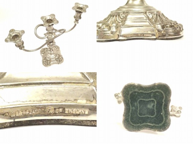 楽天市場】英国製 イギリス アンティーク 3灯 キャンドルホルダー 燭台