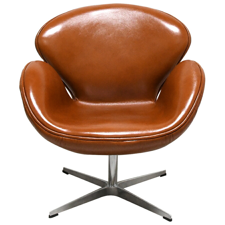 楽天市場】スワンチェア レザー仕様 色ブラウン 総本革 アルネ