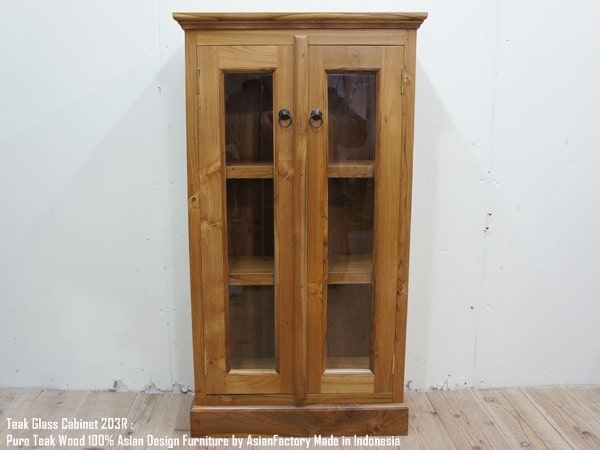 楽天市場】オールドチーク無垢材 ガラスキャビネット2D3R NA