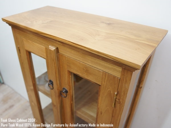 楽天市場】オールドチーク無垢材 ガラスキャビネット2D3R NA