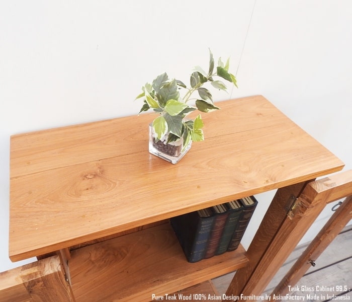 楽天市場】オールドチーク無垢材 ガラスキャビネット2D99 ナチュラル