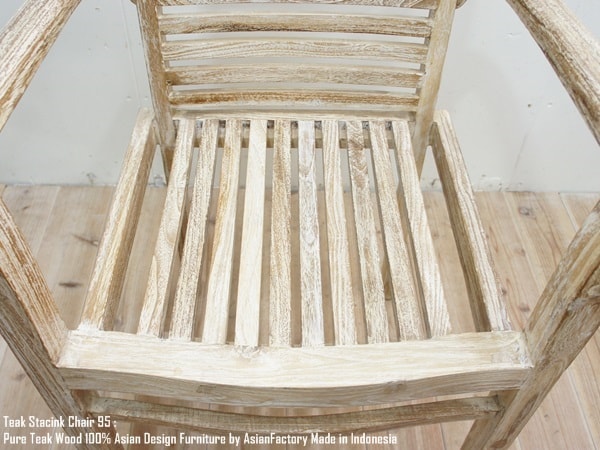 楽天市場】チーク材 スタッキングチェア95 無垢材 アジアン家具