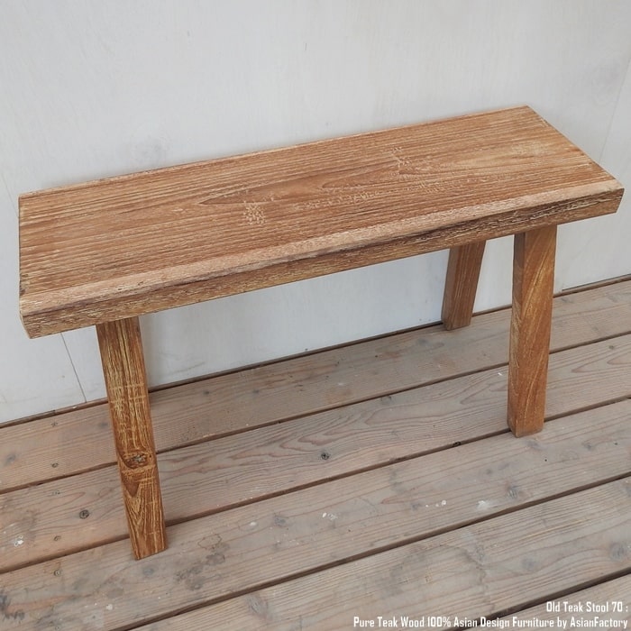 楽天市場】オールドチーク無垢材 スツール 70cm ベンチ 屋外 ウッド