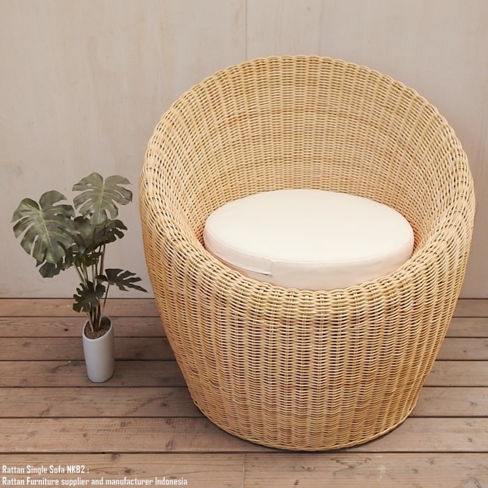 楽天市場】ラタン ソファ NK82-W 一人掛け シングルソファ 籐 アジアン