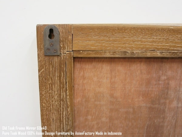 楽天市場】オールドチーク無垢材 フレームミラー60cm 鏡 壁掛け