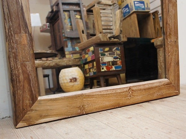 楽天市場】姿見鏡 120cm×70cm オールドチーク無垢材 全身ミラー バリ