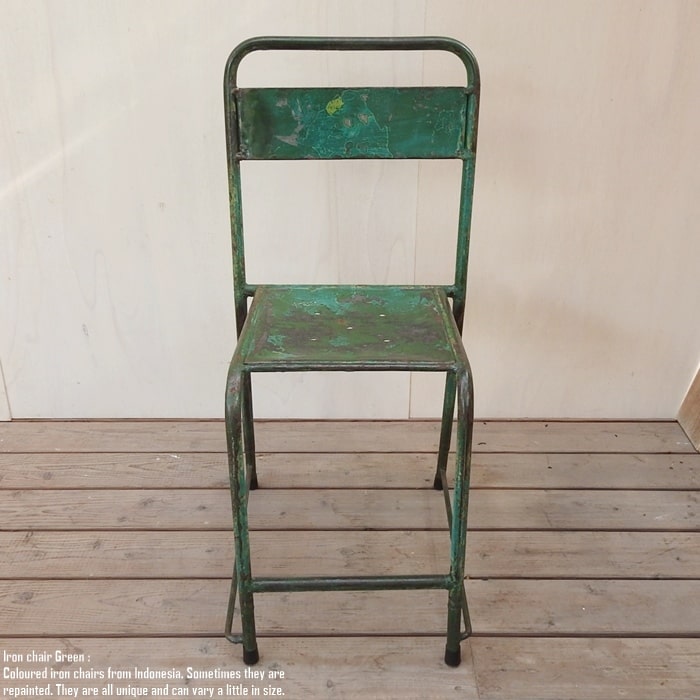 楽天市場】アイアンチェア グリーン 緑 鉄製 スツール 椅子 いす