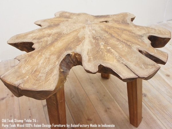 楽天市場】【送料無料】希少オールドチーク一枚板 切り株テーブル74cm