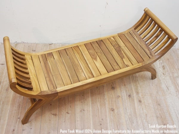 楽天市場】チーク無垢材 カルティニベンチ NA ナチュラルブラウン