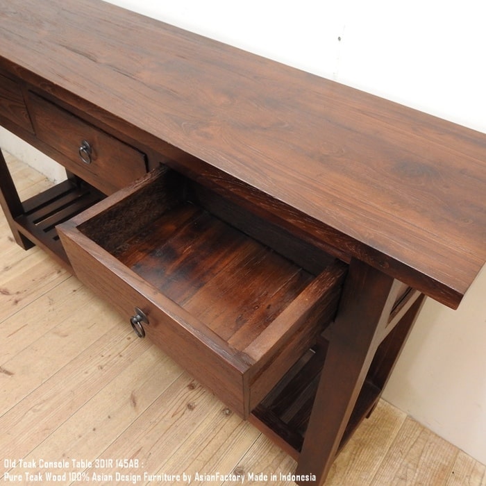 楽天市場】オールドチーク無垢材 コンソールテーブル3D 145 AB