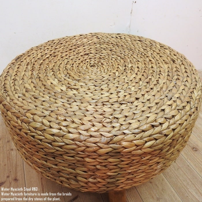 楽天市場】ウォーターヒヤシンス ラウンドスツール 63R アジアン家具