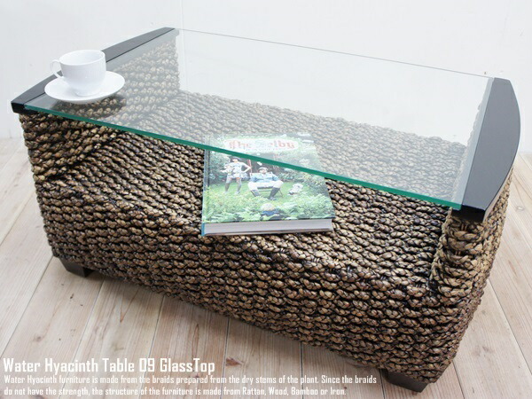 楽天市場】ウォーターヒヤシンス ガラステーブル09【W85