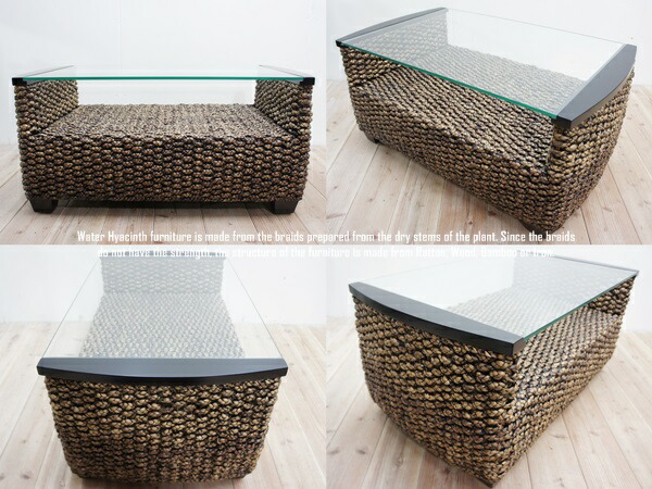 楽天市場】ウォーターヒヤシンス ガラステーブル09【W85