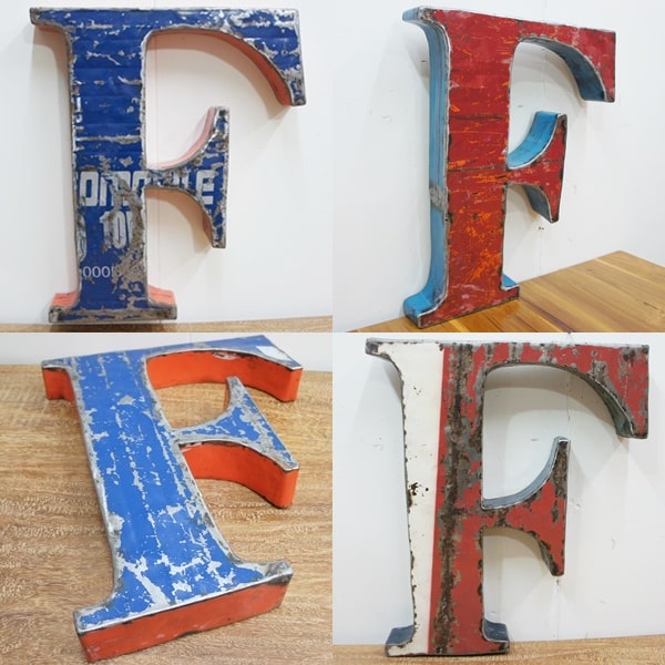 楽天市場】スチール製 アルファベット オブジェ『F』高さ50cm 大きい