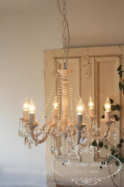楽天市場】シャビーシック Style 6灯 シャンデリア クリスタル