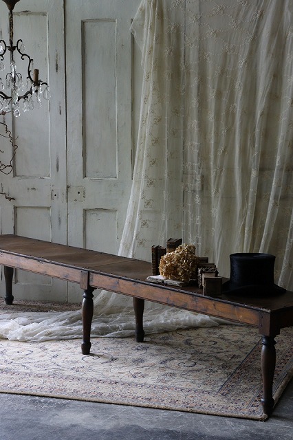 楽天市場】フランスアンティーク チャーチベンチ 教会ベンチ 椅子 X13