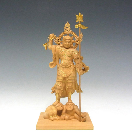 楽天市場】木彫り 仏像 四天王 金彩 立像 高さ11.5cm 柘植製 本格ミニ
