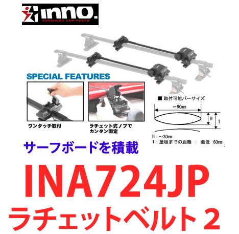 楽天市場】INNO INA724JP イノー サーフボードキャリア ラチェット