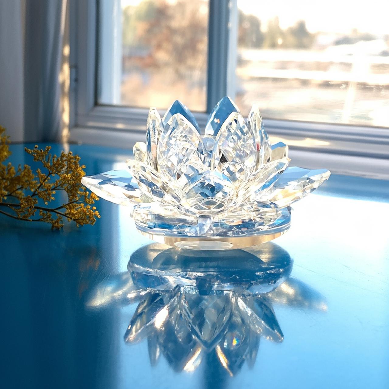 楽天市場】☆天使の輝き☆【幸運を呼ぶクリスタル蓮の花 12.5cm 大