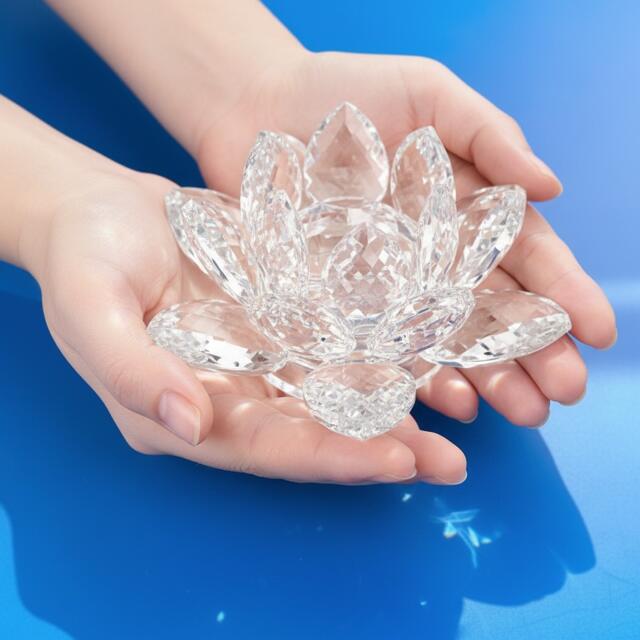楽天市場】☆天使の輝き☆【幸運を呼ぶクリスタル蓮の花 12.5cm 大