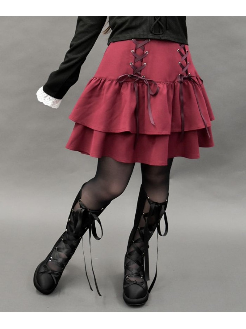 楽天市場】レースアップフリルスカート axes femme POETIQUE