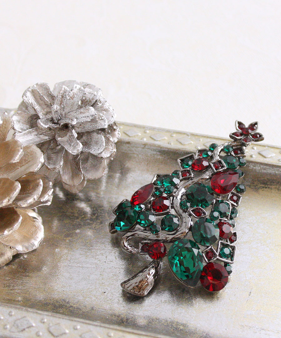 楽天市場】ツリーブローチ クリスマスツリー カラー 華やか キラキラ