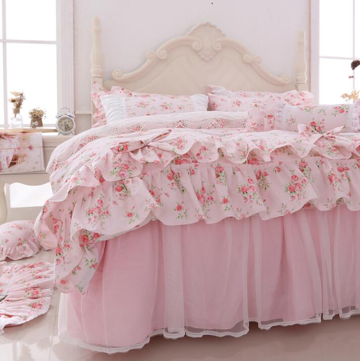 楽天市場】布団カバーセット ベッドスカート 姫系ピンク 花柄 レース