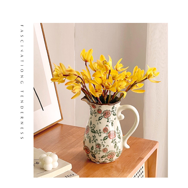 楽天市場】花瓶 フラワーベース 花柄 陶器 花入れ 雑貨 花器 手提げ