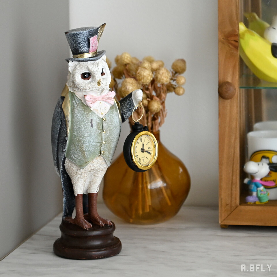 楽天市場】フクロウ 置き時計 アナログ ミニ 卓上時計 卓上時計 まるい