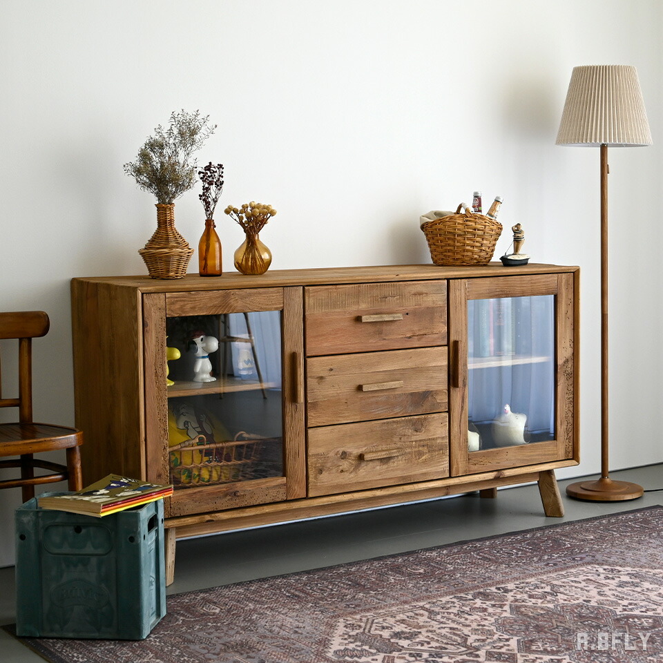 楽天市場】サイドボード 棚 古材 キャビネット 飾り棚 用箪笥 引き出し