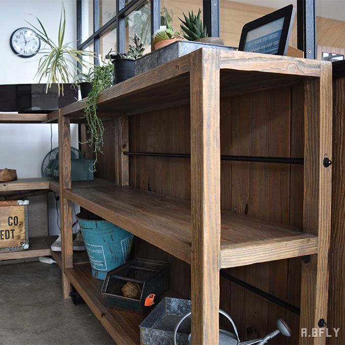 楽天市場】無垢 シェルフ 幅135 幅180 ハイタイプ ブックシェルフ