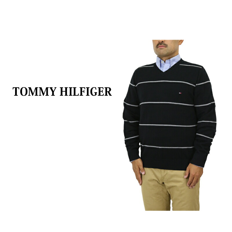 楽天市場】トミーヒルフィガー メンズ コットン Vネック ボーダー