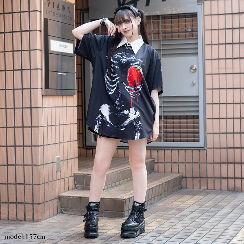 楽天市場】[半袖]タレストロベリー シャツ パンク ロック V系