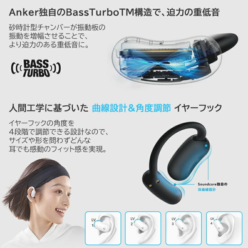 楽天市場】ワイヤレスイヤホン Anker Soundcore AeroFit 2 Bluetooth