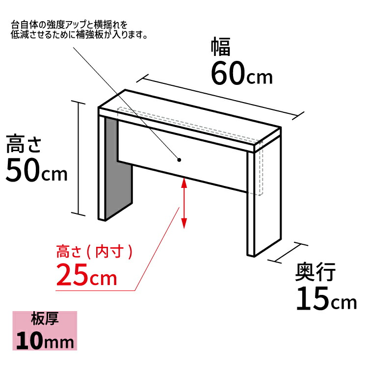 楽天市場】コの字型ディスプレイ台 [size:高さ50cm×幅60cm×奥行15cm:板