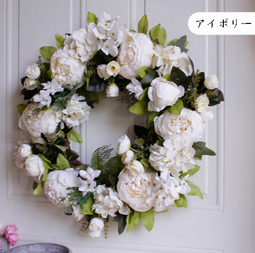 楽天市場】ドライフラワー リース 40cm 玄関 ナチュラルリース 玄関