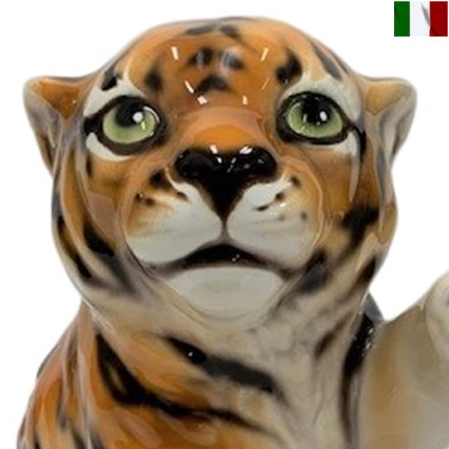 楽天市場】タイガー 置物 小虎 虎 イタリア インテリア オブジェ 陶器