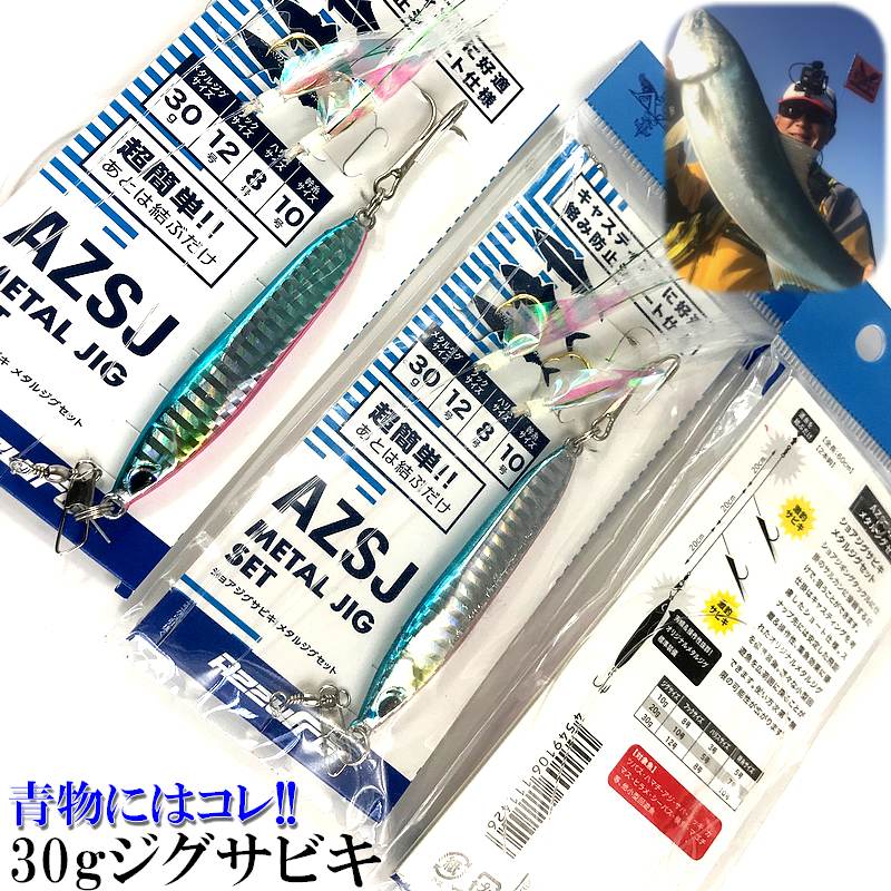 楽天市場】メタル ジグ サビキ 20g / 30g ブルピン ジグ付 セット 2本