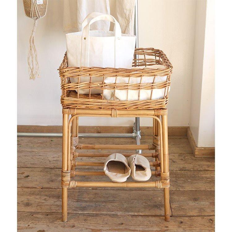 楽天市場】ラタン 洗面所 ランドリーバスケット 2段 おしゃれ 脱衣所